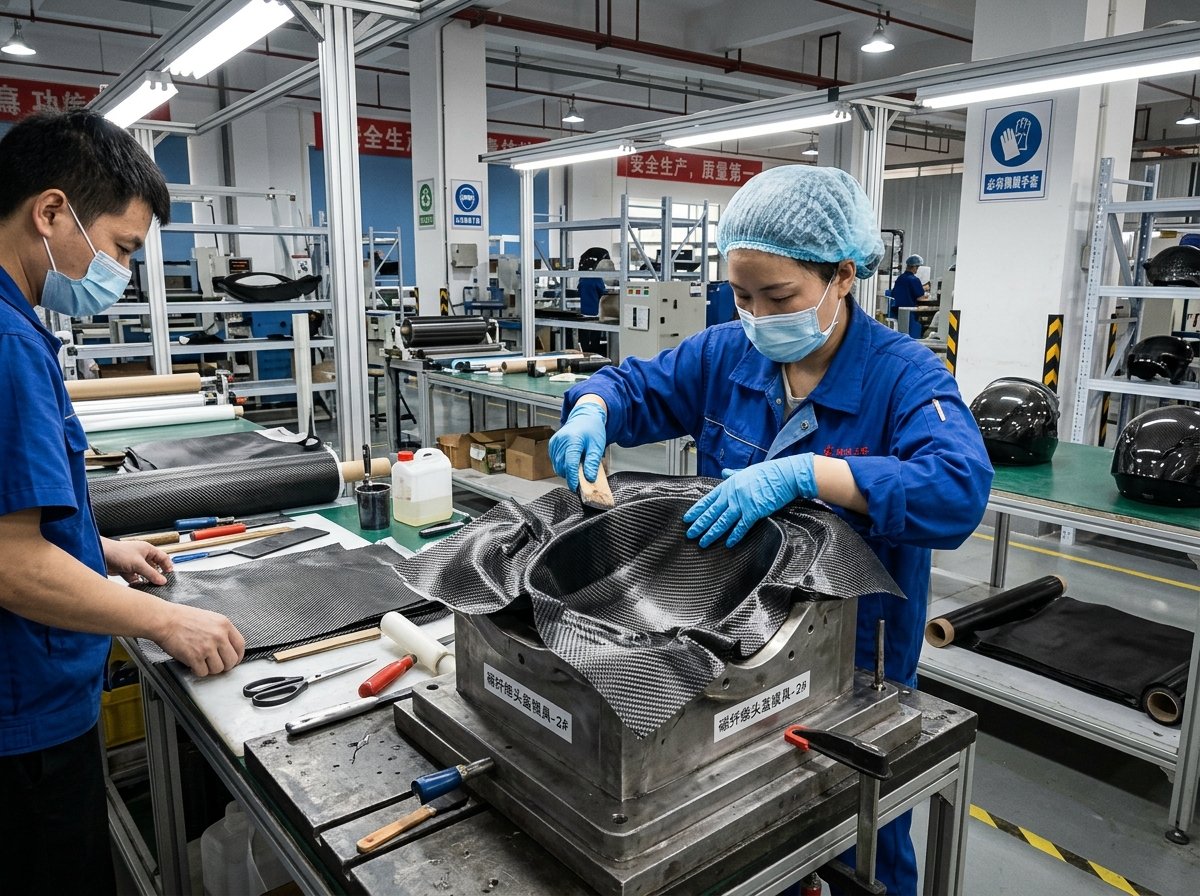 why carbon fiber helmet shell production is different