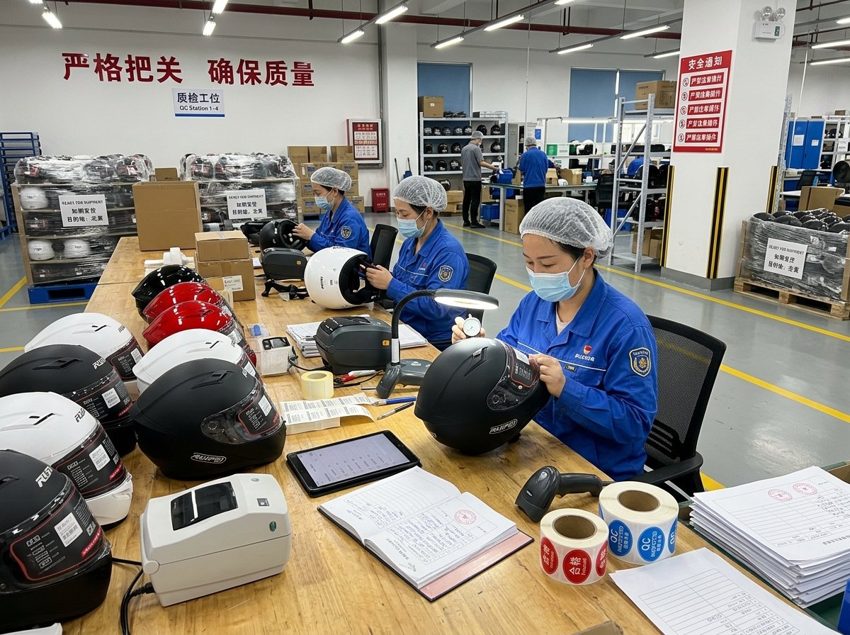 key helmet inspection points before shipment