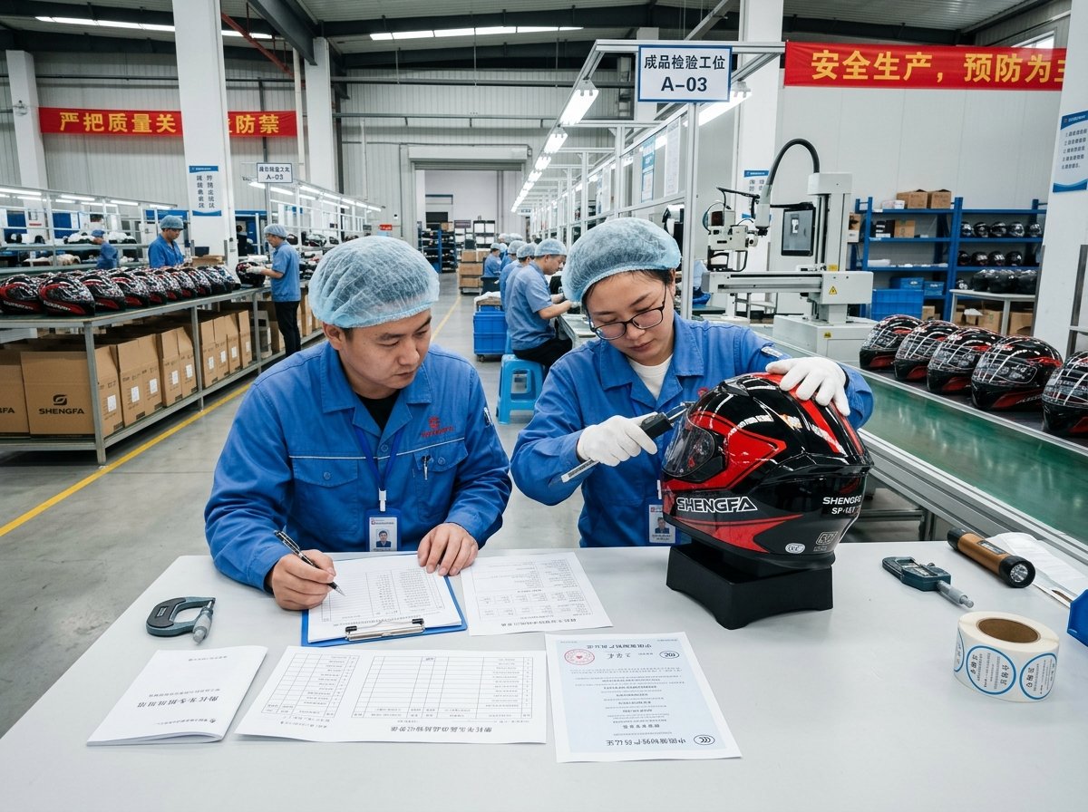 factory qc systems for motorcycle helmets