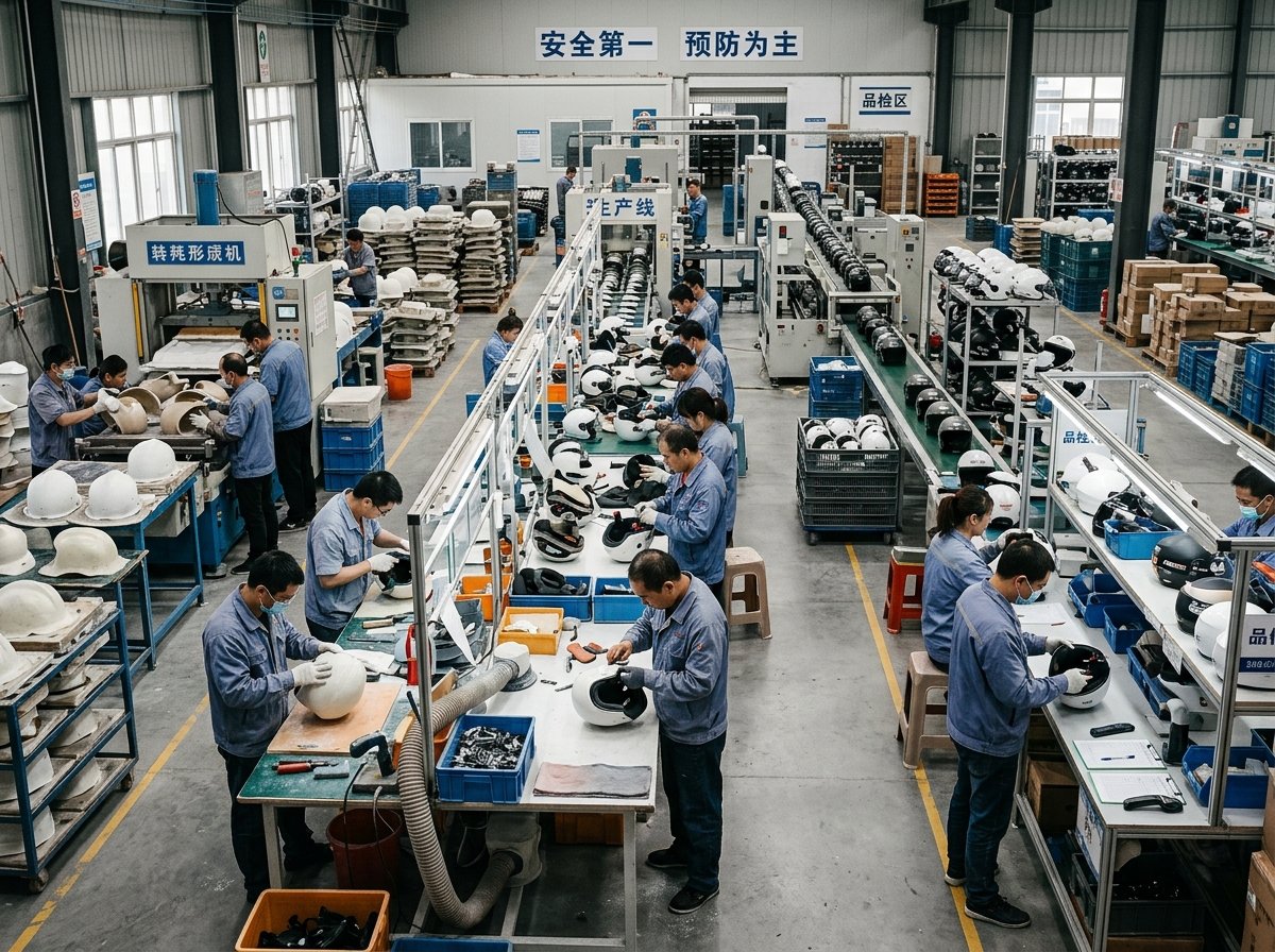 motorcycle helmet manufacturing process step by step