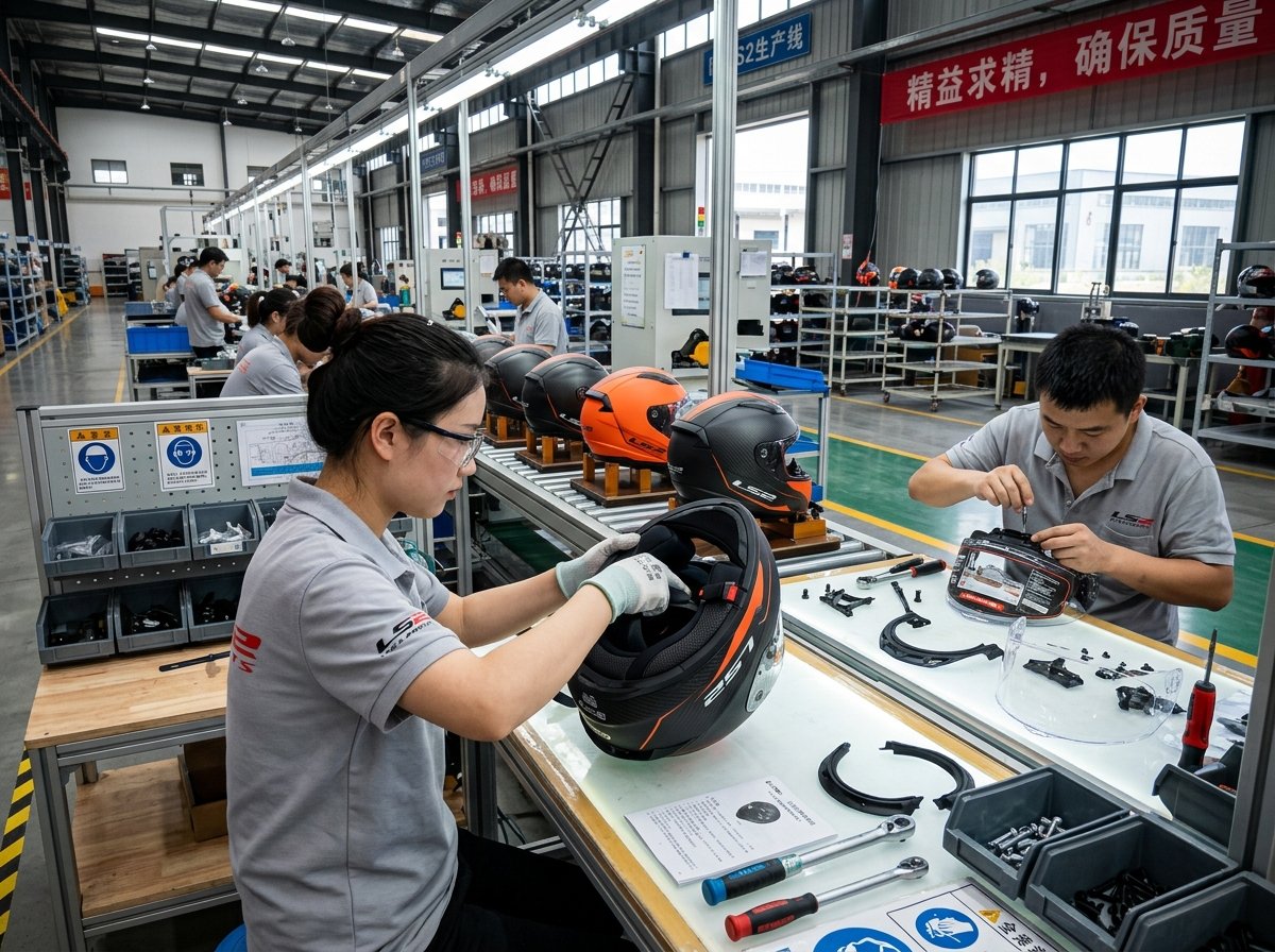 helmet assembly process and quality control