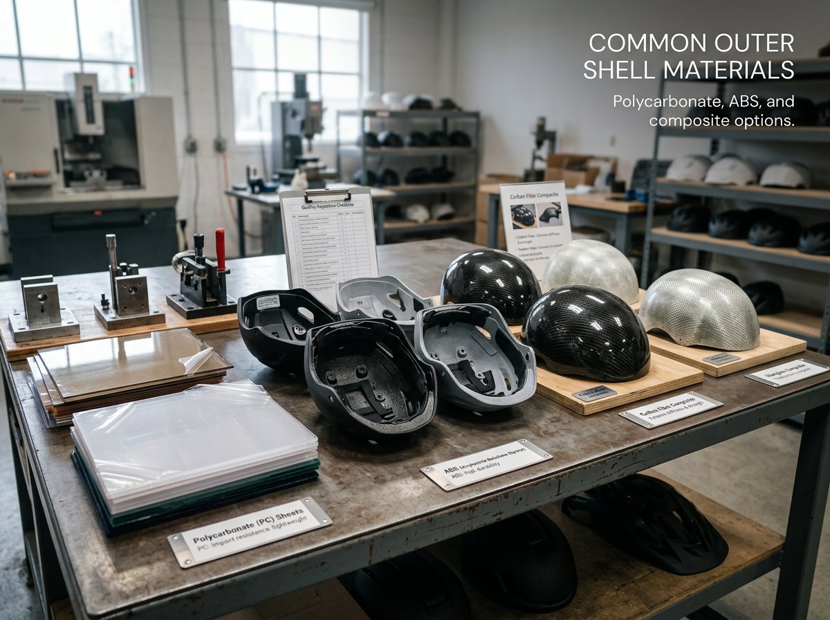 common bicycle helmet outer shell materials