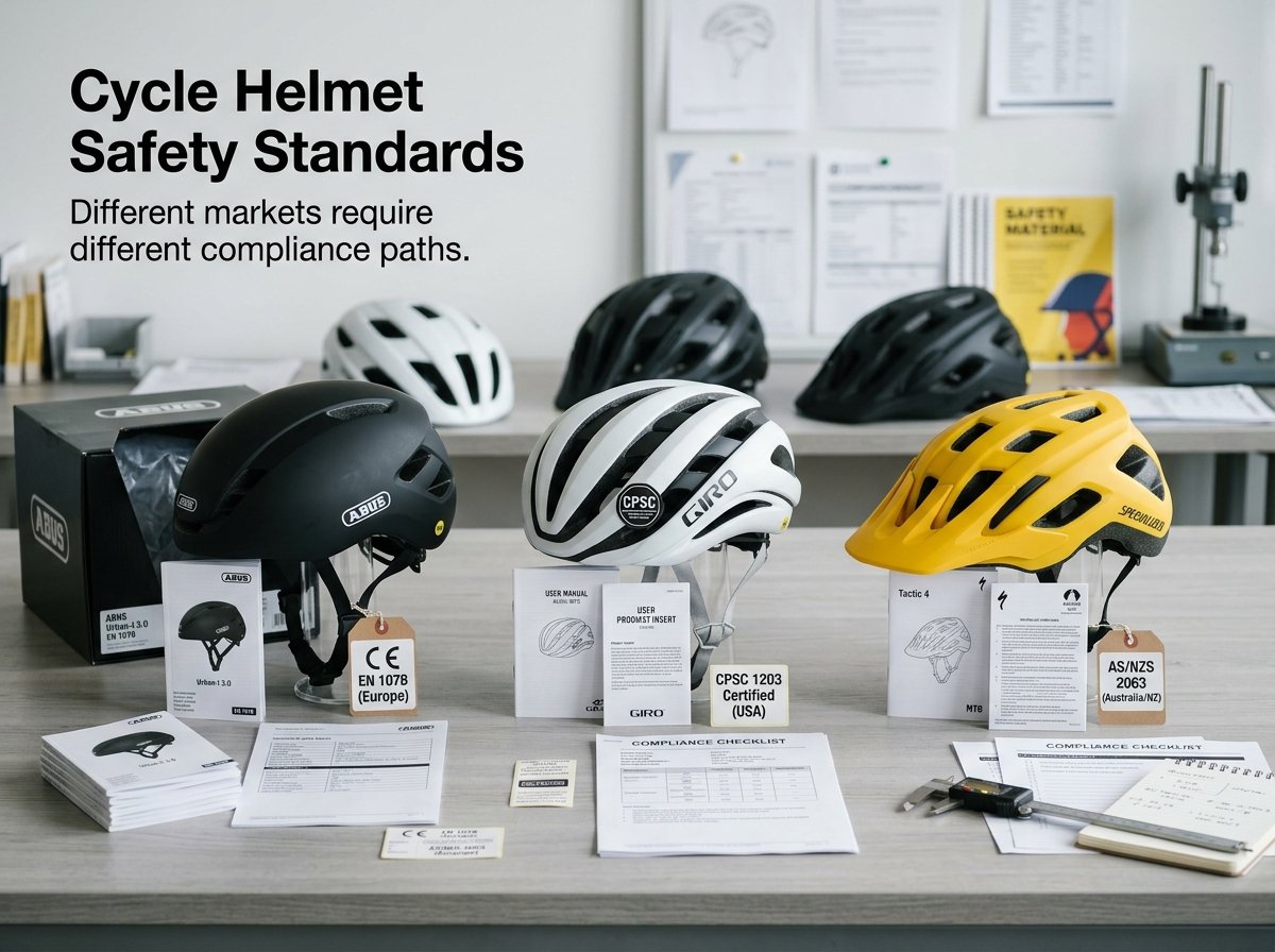 cycle helmet safety standards by region