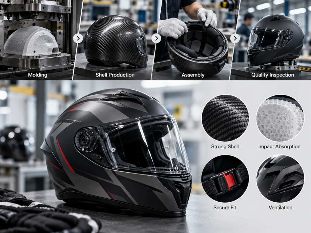 How Motorcycle Helmet Manufacturers Ensure Safety and Comfort